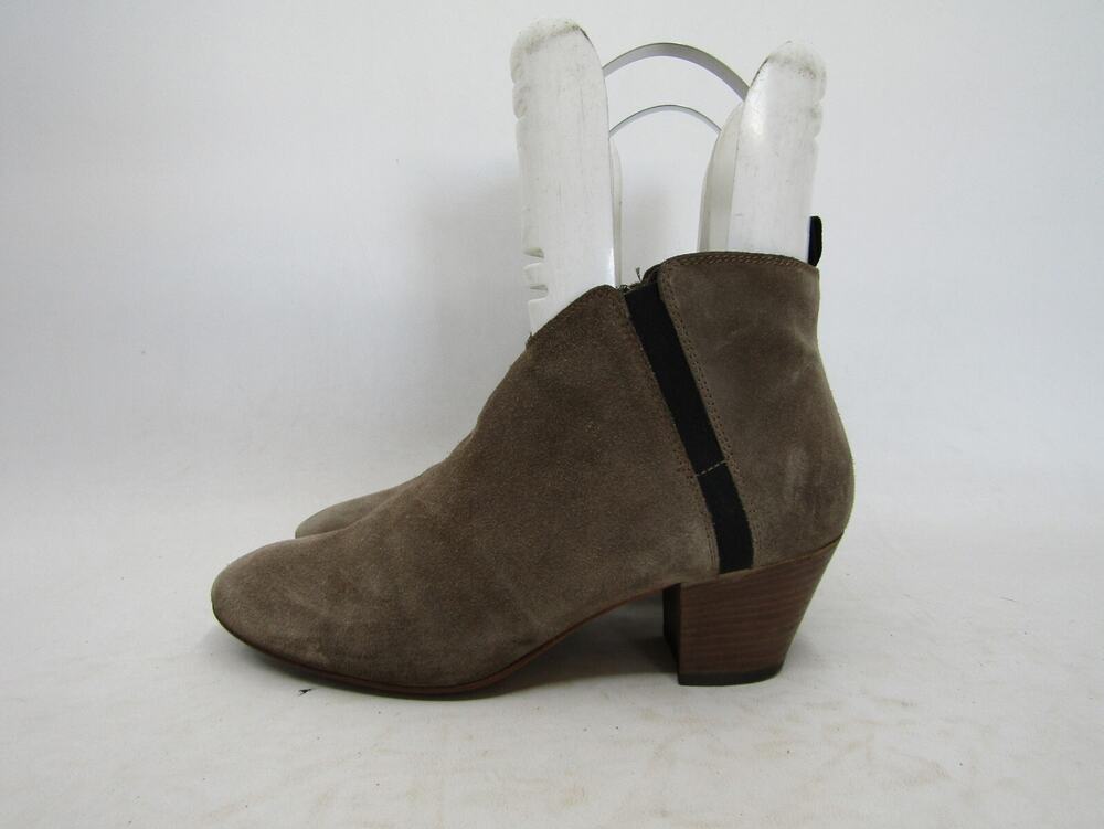 Aquatalia Womens Size 7 M Brown Suede Zip Ankle Fashion Boots Booties